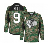 Reebok Chicago Blackhawks #9 Bobby Hull Authentic Camo Veterans Day Practice NHL Jersey
