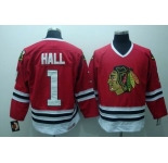 nhl chicago blackhawks #1 hall red ccm