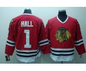 nhl chicago blackhawks #1 hall red ccm