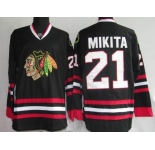nhl chicago blackhawks #21 mikita black
