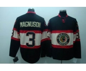 nhl chicago blackhawks #3 magnuson black(third edition)