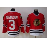 nhl chicago blackhawks #3 magnuson red ccm