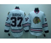 nhl chicago blackhawks #37 burish white