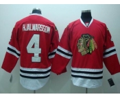 nhl chicago blackhawks #4 hjalmarsson red