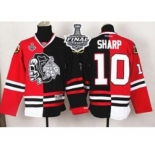 nhl jerseys chicago blackhawks #10 sharp black-red[split][the skeleton head][2015 stanley cup]