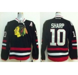nhl jerseys chicago blackhawks #10 sharp black[2014 new stadium][patch A]