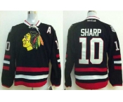nhl jerseys chicago blackhawks #10 sharp black[2014 new stadium][patch A]