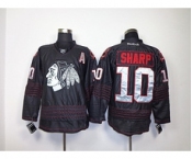 nhl jerseys chicago blackhawks #10 sharp full black[patch A]