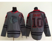 nhl jerseys chicago blackhawks #10 sharp grey[charcoal cross check]