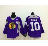 nhl jerseys chicago blackhawks #10 sharp purple