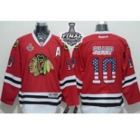 nhl jerseys chicago blackhawks #10 sharp red[national flag version][2015 stanley cup][patch A]