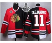 nhl jerseys chicago blackhawks #11 desjardins black-red[split][desjardins][2015 stanley cup]