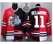 nhl jerseys chicago blackhawks #11 desjardins black-red[split][the skeleton head][desjardins][2015 stanley cup]
