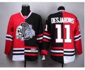 nhl jerseys chicago blackhawks #11 desjardins black-red[split][the skeleton head][desjardins]