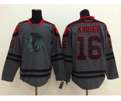 nhl jerseys chicago blackhawks #16 kruger grey[charcoal cross check]