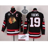 nhl jerseys chicago blackhawks #19 toews black Autographed[2015 stanley cup][patch C]