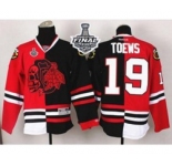 nhl jerseys chicago blackhawks #19 toews black-red[split][the skeleton head][2015 stanley cup]