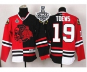 nhl jerseys chicago blackhawks #19 toews black-red[split][the skeleton head][2015 stanley cup]