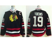 nhl jerseys chicago blackhawks #19 toews black[2014 new stadium][patch C]