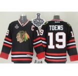 nhl jerseys chicago blackhawks #19 toews black[2015 stanley cup][patch C]