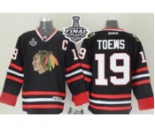 nhl jerseys chicago blackhawks #19 toews black[2015 stanley cup][patch C]