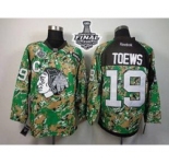 nhl jerseys chicago blackhawks #19 toews camo[2015 stanley cup][patch C]