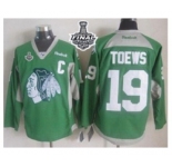 nhl jerseys chicago blackhawks #19 toews green[2015 new][2015 stanley cup][patch C]