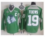 nhl jerseys chicago blackhawks #19 toews green[2015 new][2015 stanley cup][patch C]