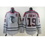 nhl jerseys chicago blackhawks #19 toews grey[patch C] [charcoal cross check]