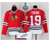 nhl jerseys chicago blackhawks #19 toews red Autographed[2015 stanley cup]