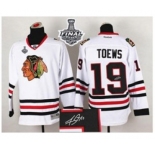 nhl jerseys chicago blackhawks #19 toews white Autographed[2015 stanley cup]