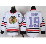 nhl jerseys chicago blackhawks #19 toews white[number purple][patch C]
