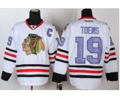 nhl jerseys chicago blackhawks #19 toews white[number purple][patch C]
