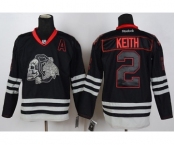 nhl jerseys chicago blackhawks #2 keith black ice[the skeleton head][patch A]