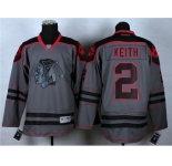 nhl jerseys chicago blackhawks #2 keith grey[charcoal cross check]