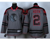 nhl jerseys chicago blackhawks #2 keith grey[charcoal cross check]