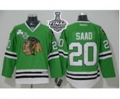 nhl jerseys chicago blackhawks #20 saad green[2015 stanley cup]