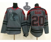 nhl jerseys chicago blackhawks #20 saad grey[2015 stanley cup]
