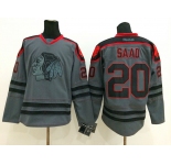 nhl jerseys chicago blackhawks #20 saad grey[charcoal cross check]