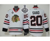 nhl jerseys chicago blackhawks #20 saad white[2015 stanley cup]
