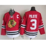 nhl jerseys chicago blackhawks #3 pilote red[m&n][pilote][patch C]