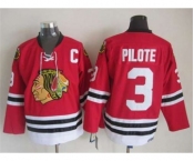 nhl jerseys chicago blackhawks #3 pilote red[m&n][pilote][patch C]