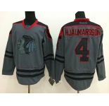 nhl jerseys chicago blackhawks #4 hjalmarsson grey[charcoal cross check]