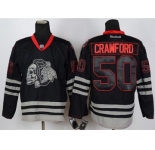 nhl jerseys chicago blackhawks #50 crawford black ice[the skeleton head]
