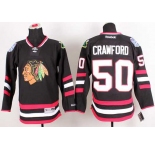 nhl jerseys chicago blackhawks #50 crawford black[2014 new stadium]