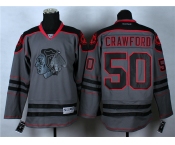 nhl jerseys chicago blackhawks #50 crawford grey [charcoal cross check]