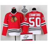 nhl jerseys chicago blackhawks #50 crawford red Autographed[2015 stanley cup]