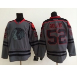 nhl jerseys chicago blackhawks #52 bollig grey[charcoal cross check]