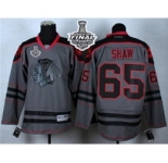 nhl jerseys chicago blackhawks #65 shaw grey[2015 stanley cup]