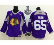 nhl jerseys chicago blackhawks #65 shaw purple[2015 stanley cup]